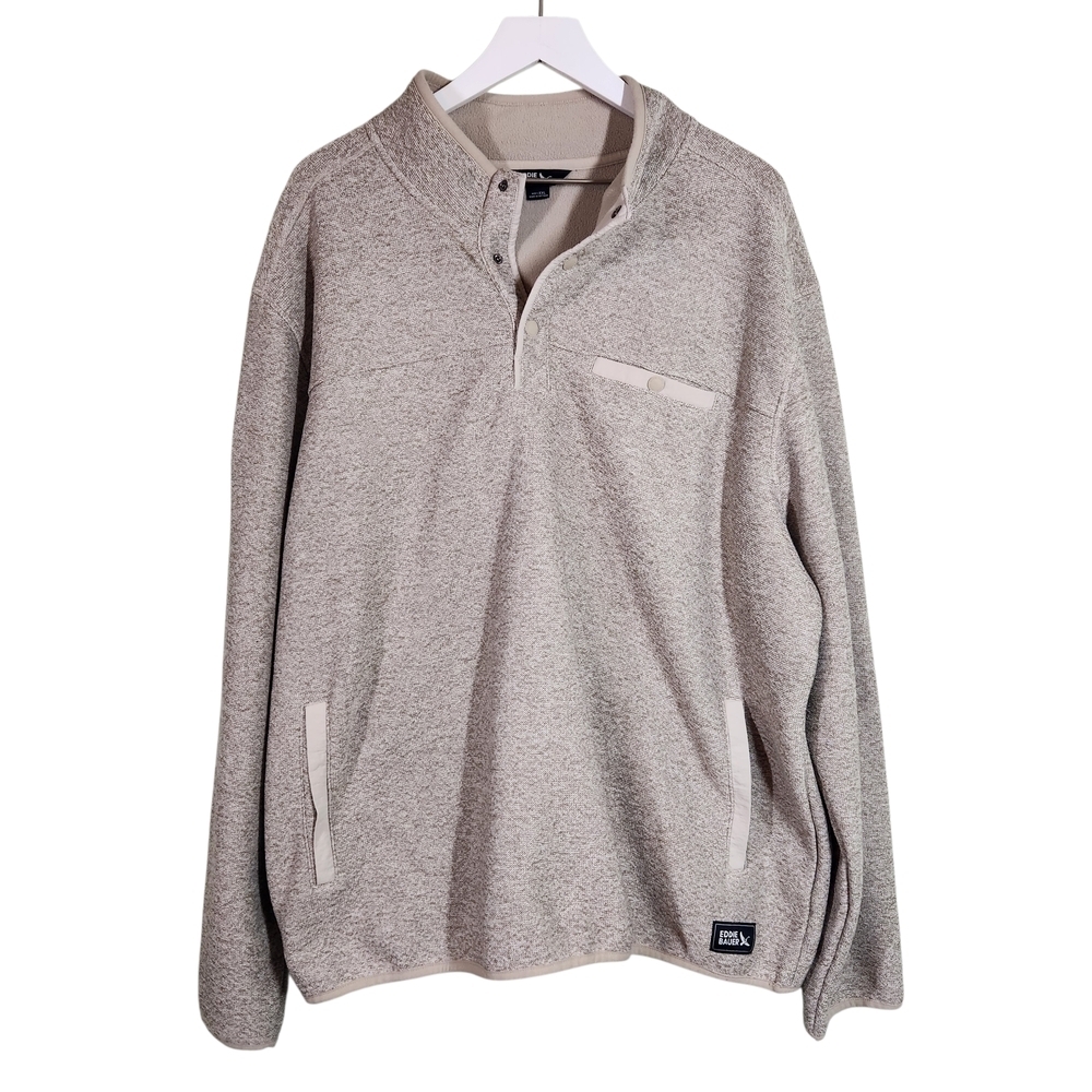 Eddie Bauer Men's Sweater Fleece Snap Pullover, Sz XXL
